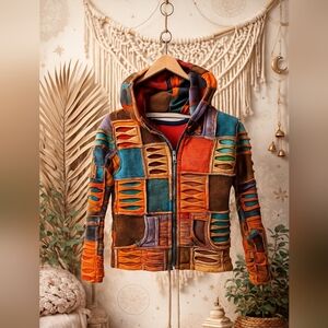 Children’s Handmade Boho Patchwork Jacket – 100% Cotton, Made in Nepal